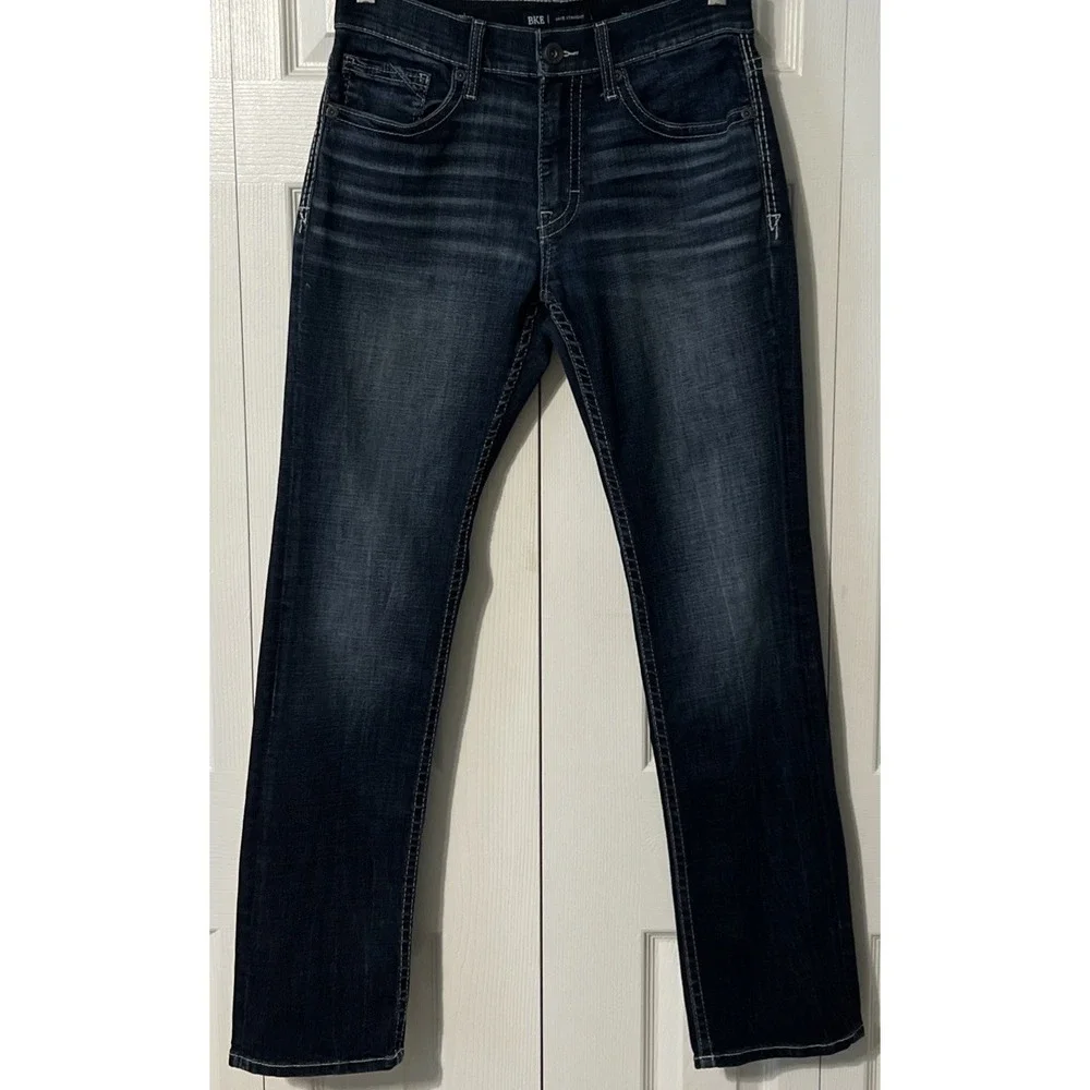 BKE Buckle Jake Straight Leg Stretch Dark Wash Blue Jeans Size 30x32 (30x33)